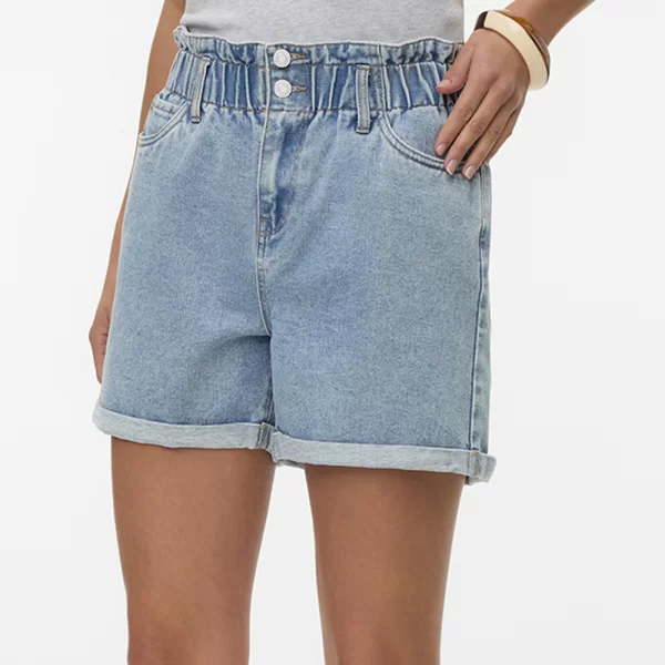 Vero Moda VERO MODA VMLYRA HR PAPERBAG SHORTS MIX 10307784-Light Blue Denim DenimLightBlue