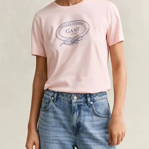 GANT GANT ΜΠΛΟΥΖΑ ΚΜ GRAPHIC PRINT SS T-SHIRT GRAPHIC PRINT SS T-SHIRT 3GW4201440-647 LightPink