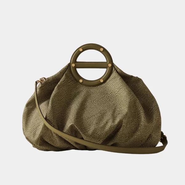BORBONESE BORBONESE BORBONESE HANDBAG PL(L)PL(T)LEATHER ITAL.ORIGIN P2691010211-AH1-N41 Olive