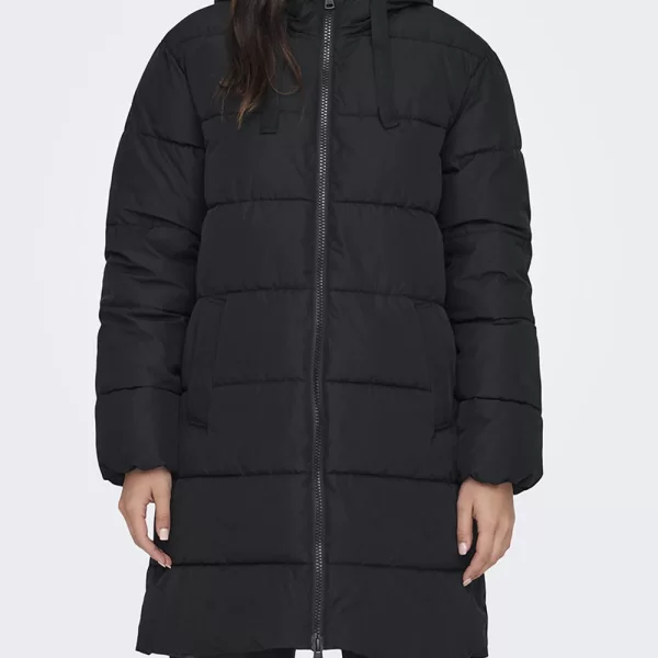 Only ONLY ONLCLAIR PUFFER HOOD COAT CC OTW 15323232-BLACK Black