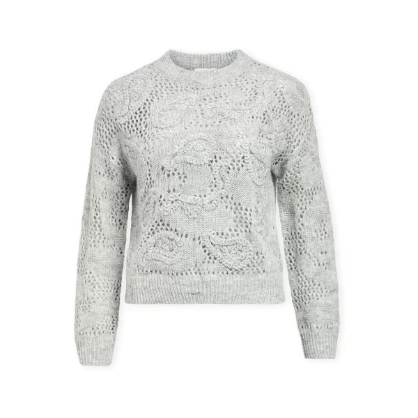 Object Πουλόβερ Object Luca Knit - Medium Grey Melange