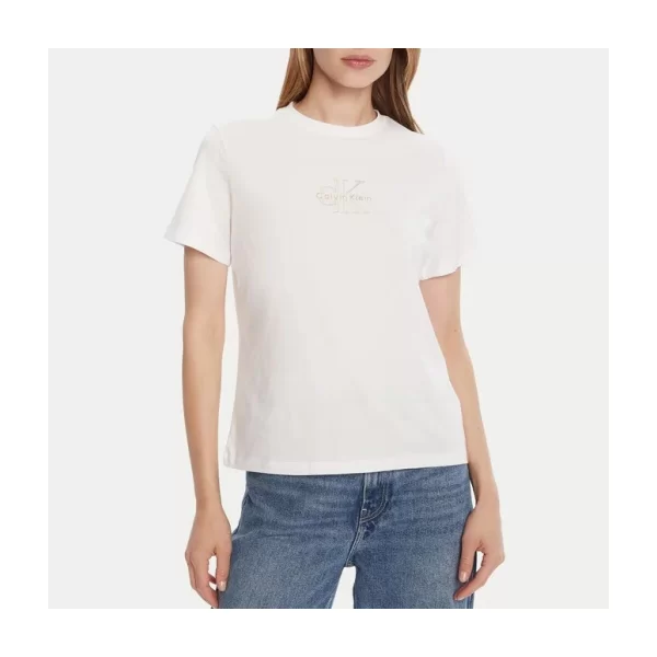 Calvin Klein Jeans T-shirt με κοντά μανίκια Calvin Klein Jeans Camisetas Mujer Modèle Ss Classic Foil Monologo