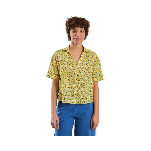 Brava Fabrics Μπλούζα Brava Fabrics x PEANUTS Donuts Aloha Shirt W - Yellow