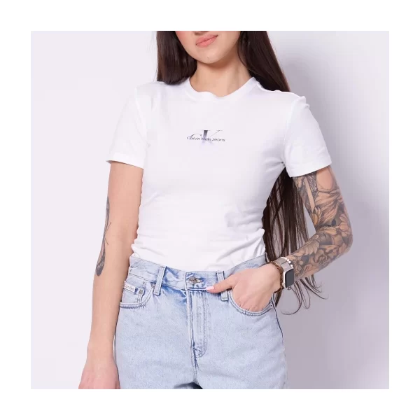 T-shirt με κοντά μανίκια Calvin Klein Jeans Camisetas Mujer Modèle Lv047f841g