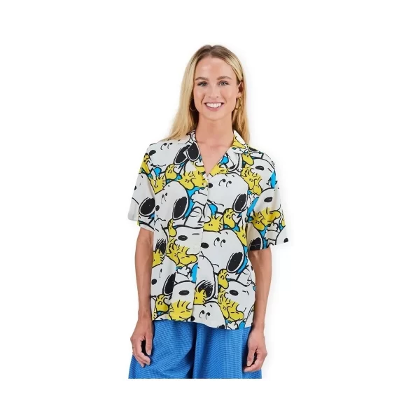 Brava Fabrics Πουκάμισα Brava Fabrics x PEANUTS Freehugs Aloha Shirt W - Blue