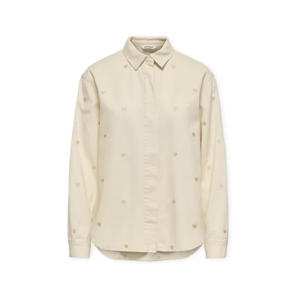 Only Πουκάμισα Only Vera Heart Shirt - Ecru