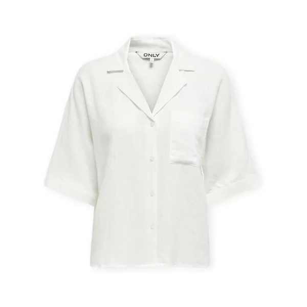 Only Πουκάμισα Only Noos Bruxelles Linen Shirt - Bright White