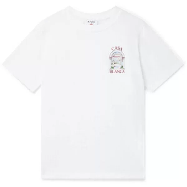Casablanca T-shirt με κοντά μανίκια Casablanca LE PASSAGE TSHIRT WHITE