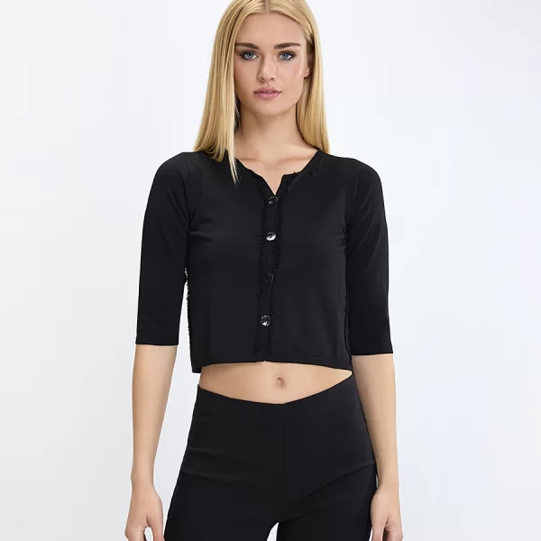 Laura Donini Γυναικεία Μπλούζα Με 3/4 Μανίκια Και Διακοσμητικά Κουμπιά