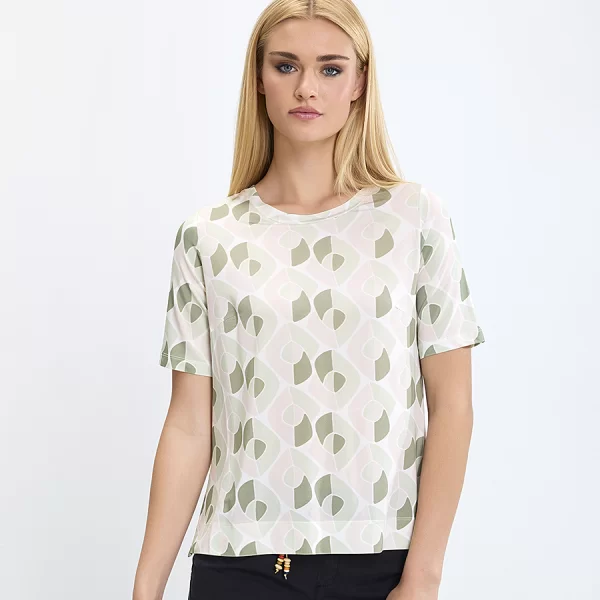 Laura Donini Γυναικείο T-shirt Regular Fit Με Γεωμετρικό Σχέδιο