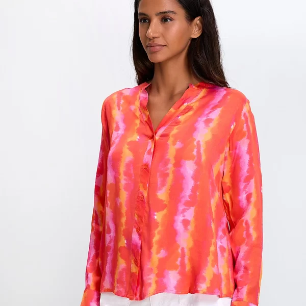 Γυναικείο Πουκάμισο Tie-Dye Regular Fit σε Εμπριμέ