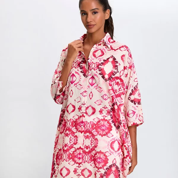 Γυναικείο Σεμιζιέ Comfort Fit Βαμβακερό Με Μοτίβο Tie-Dye