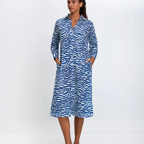 Terre Rouge Terre Rouge Γυναικείο Σεμιζιέ Φόρεμα Βαμβακερό Regular Fit με Ζωηρό Μοτίβο