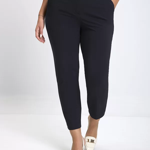 Donna Vita Γυναικείο Cropped Παντελόνι με Ελαστική Υφή Slim Fit σε Μαύρο