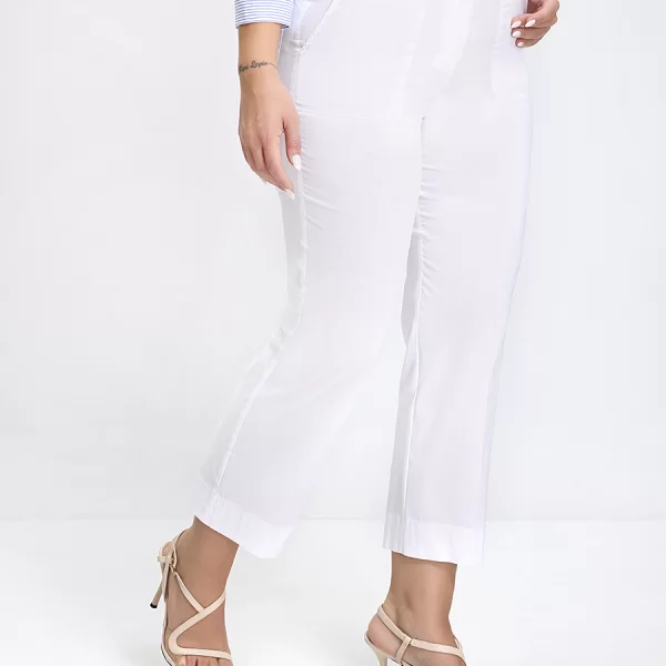 Diana D Γυναικείο Παντελόνι Regular Fit Με Ίσια Γραμμή Και Ψηλόμεσο Κόψιμο Λευκό