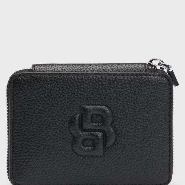 Boss Boss Γυναικείο Μικρό Πορτοφόλι Ziparound Με Ανάγλυφο Μονόγραμμα Double B