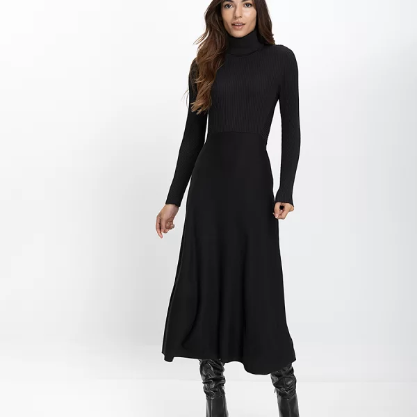 Diana D Diana D. Γυναικείο Πλεκτό Φόρεμα Regular Fit Με Ζιβάγκο