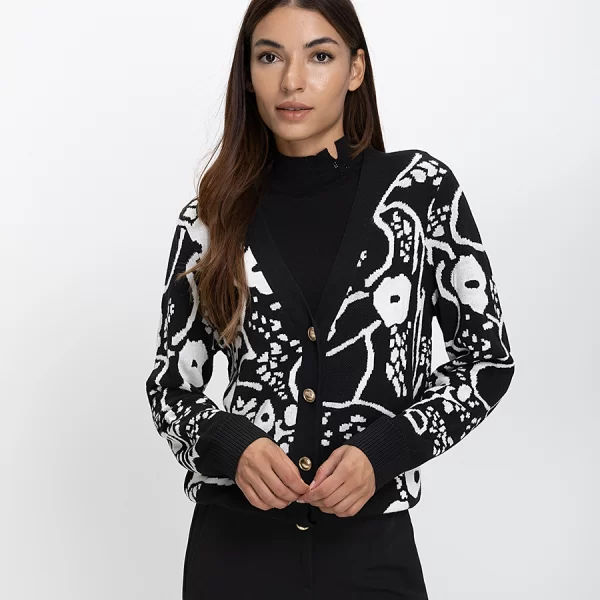 GERRY WEBER Gerry Weber Γυναικεία Πλεκτή Ζακέτα Regular Fit Με Μοτίβο