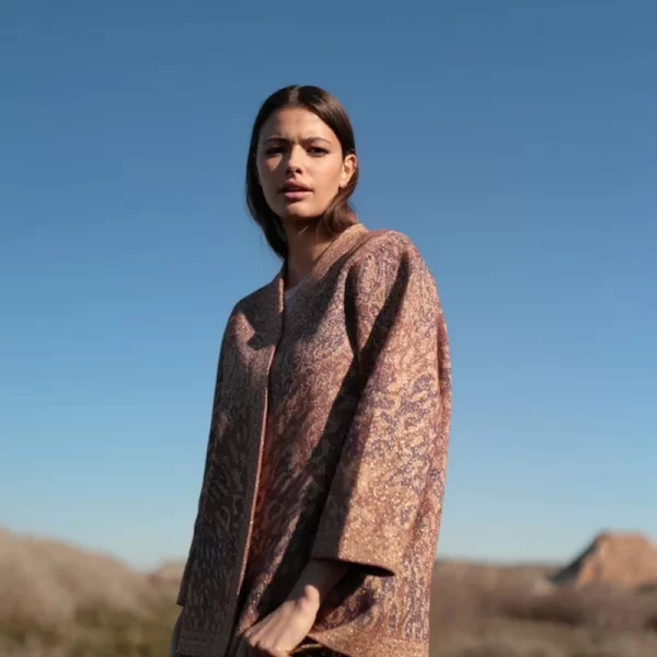 LUNA LLENA Luna Llena Γυναικείο Κιμονό Regular Fit Με Jacquard Σχέδιο Σε Μπεζ Τόνους