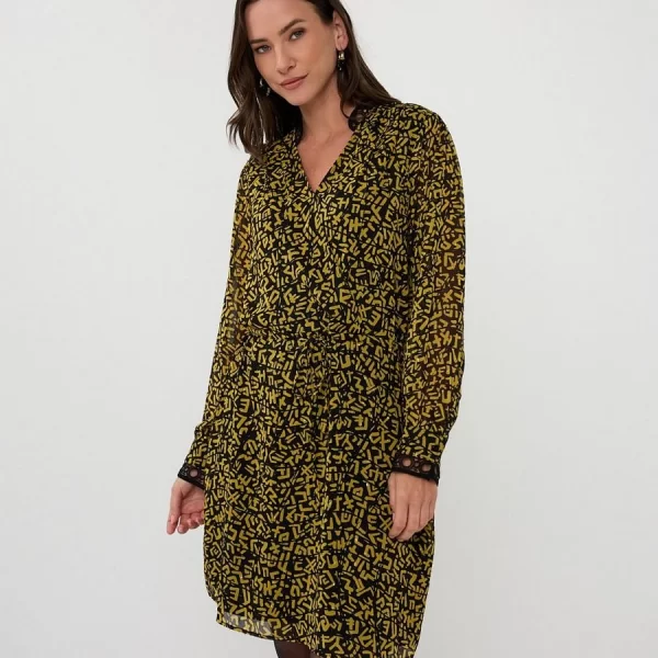 EsQualo EsQualo Γυναικείο Σεμιζιέ Dress Unified SJ Με Γραφικό Print