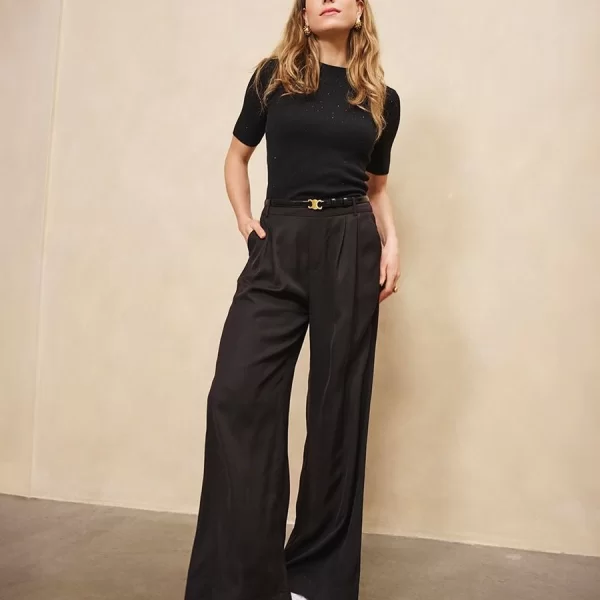 EsQualo EsQualo Γυναικείο Παντελόνι Wide Με Ελαστική Μέση