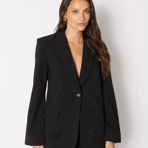 BERENICE Berenice Γυναικείο Σακάκι Slim Με Στρας Λεπτομέρειες