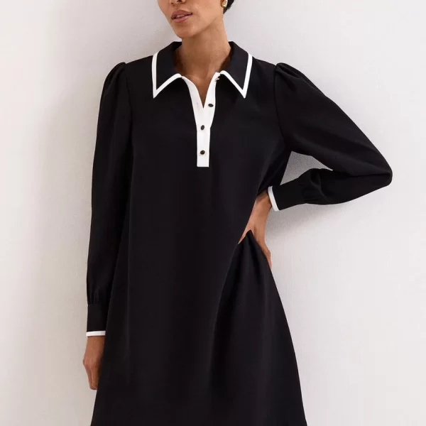 Phase Eight Phase Eight Γυναικείο Φόρεμα A-Line Με Contrast Γιακά Και Μανσέτες