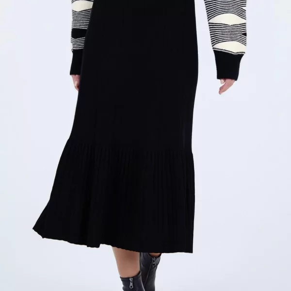 SKATÏE Skatie Γυναικεία Πλεκτή Φούστα Με Πιέτες