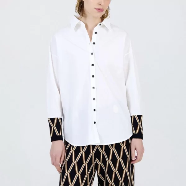 SKATÏE Skatie Γυναικείο Βαμβακερό Πουκάμισο Με Γεωμετρικές Λεπτομέρειες