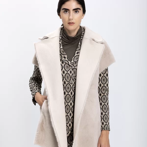 TAVUS Tavus Γυναικείο Γιλέκο Eco Suede Με Γούνα Regular Fit