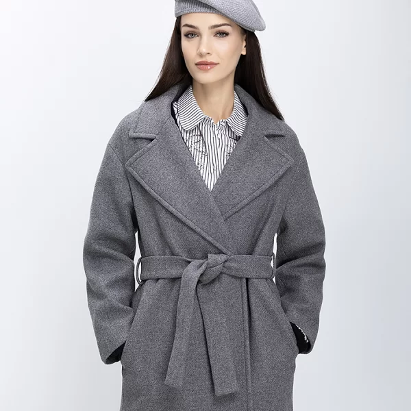 Laura Donini Γυναικείο Παλτό Σταυρωτό Με Ζώνη