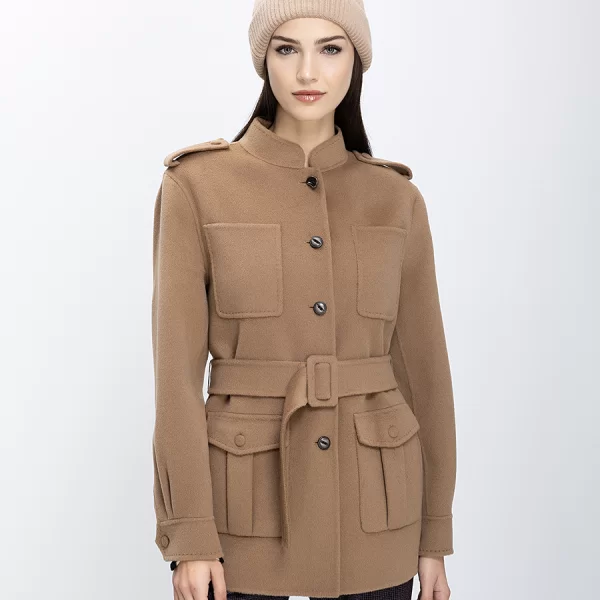 MALIPARMI Maliparmi Γυναικείο Παλτό Μάλλινο Με Ζώνη Και Τσέπες