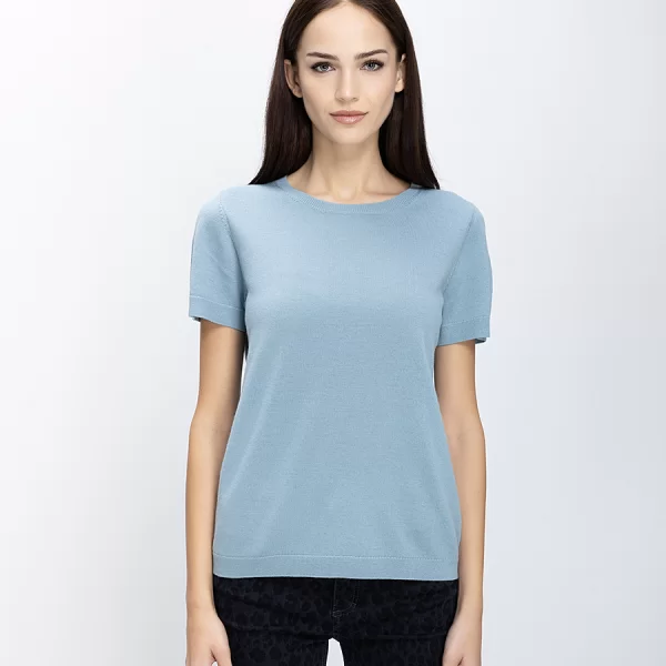 Clarina Γυναικεία Πλεκτή Μπλούζα Μάλλινη Merino