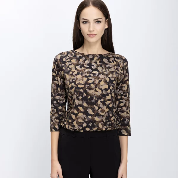 Clarina Γυναικεία Μπλούζα Βαμβακερή Με Animal Print