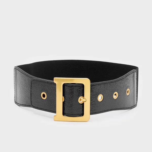 Nali Nali Γυναικεία Ζώνη Με Φαρδιά Γραμμή Και Μεταλλική Αγκράφα