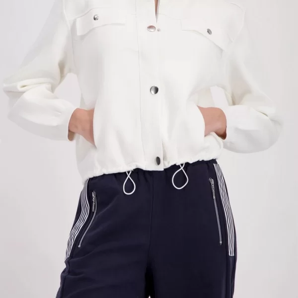 Monari Γυναικείο Cargo Jacket Με Φερμουάρ Και Μεταλλικά Κουμπιά