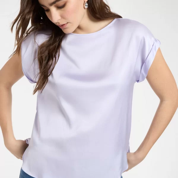 Elena Miro Γυναικεία Μπλούζα Regular Fit Με Boat Neck Και Σατινέ Υφή