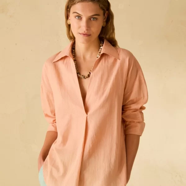 Penny Black Γυναικεία Μπλούζα Voile Με V Slit Γιακά Loose Fit