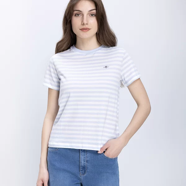 GANT Gant Γυναικεία Μπλούζα Ριγέ Regular Fit Βαμβακερή