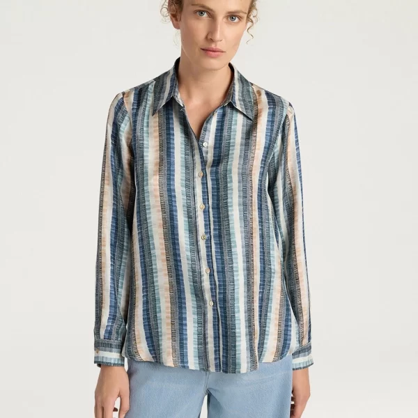 MOMONÍ Momoni Γυναικείο Πουκάμισο Arles Με Ριγέ Σχέδιο