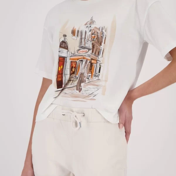 Monari Γυναικείο Βαμβακερό T-Shirt Με Print