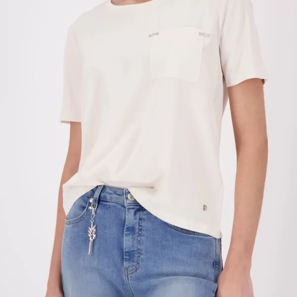 Monari Monari Γυναικείο T-Shirt Με Τσέπη Και Strass Λεπτομέρειες