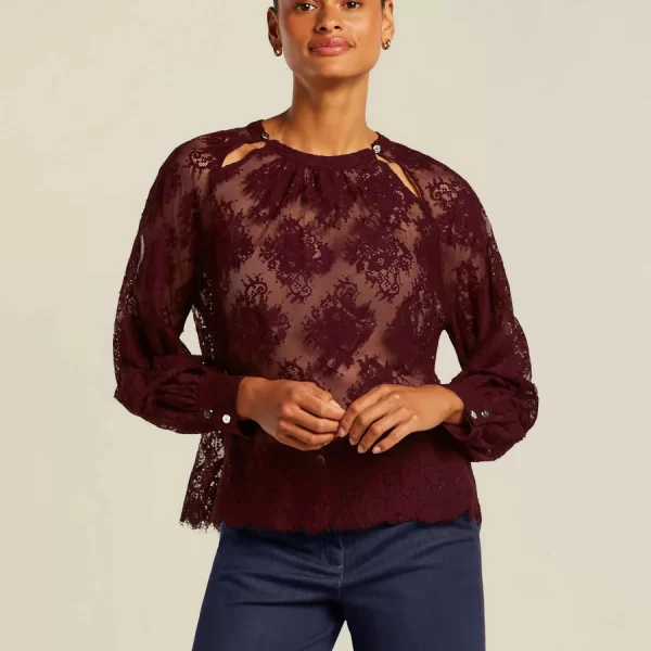 Beaumont Γυναικεία Μπλούζα Regular Fit Δαντέλα