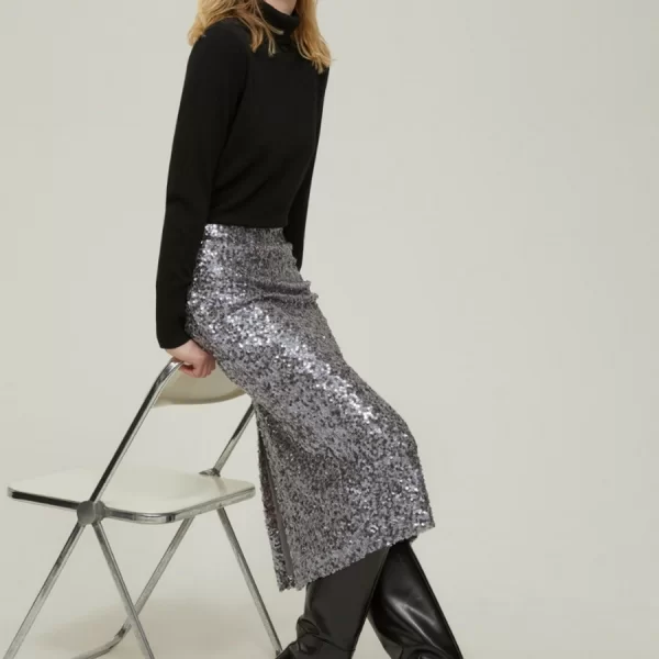 Pennyblack Γυναικεία Φούστα Slim Fit Με Παγιέτες