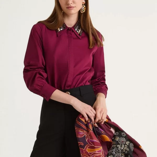 MALIPARMI Maliparmi Γυναικείο Πουκάμισο Embellished Classic Fit