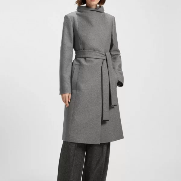 Boss Γυναικείο Παλτό Virgin Wool & Cashmere Regular Fit