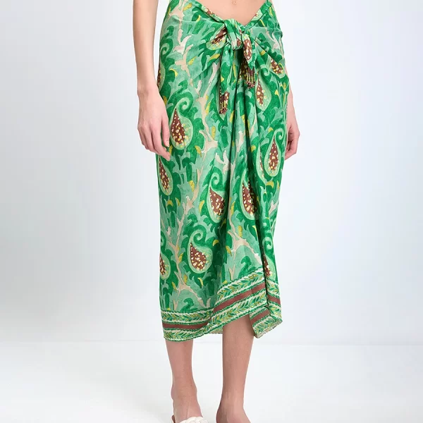 MALIPARMI Maliparmi Γυναικεία Φούστα/Παρεό Regular Fit Από Βισκόζη Με Εμπριμέ Σχέδιο