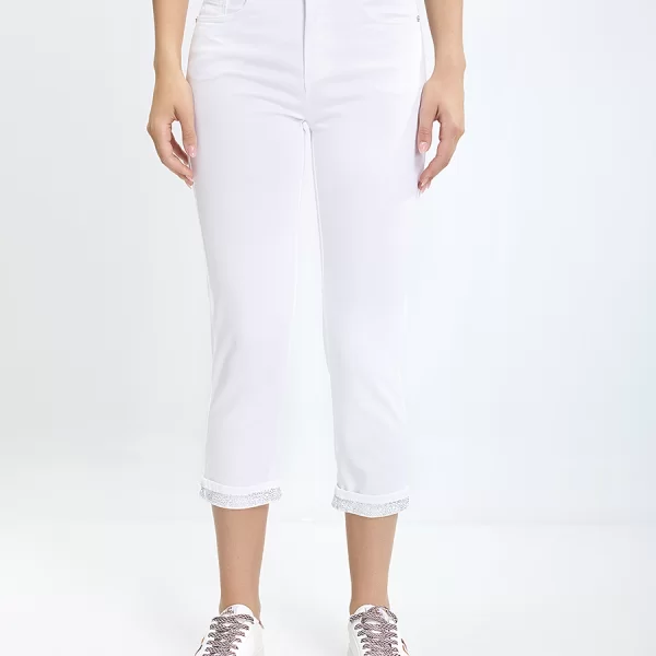 Ariela Montero Γυναικείο Cropped Παντελόνι Regular Fit με Διακοσμητικό Ρεβέρ