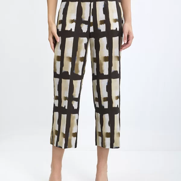 Γυναικείο Cropped Παντελόνι Regular Fit με Γραφικό Μοτίβο