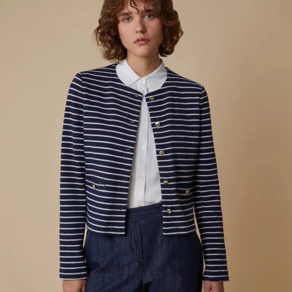 Penny Black Penny Black Γυναικείο Jersey Σακάκι Slim Fit σε Ριγέ Μπλε